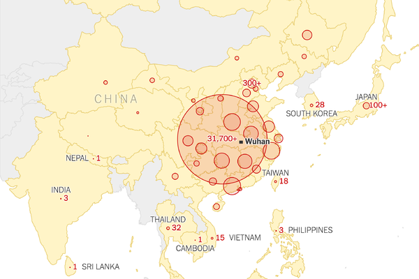 Coronavirus Map: Tracking the Spread of the Outbreak The virus has sickened more than 43,100 people in China and 24 other countries.