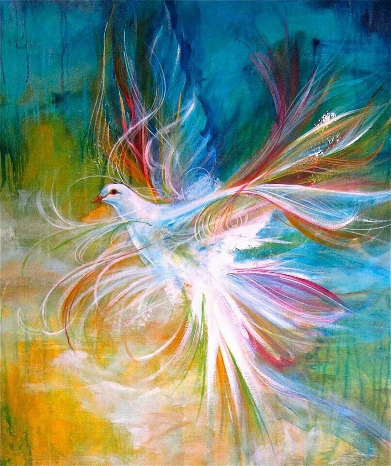 Holy Spirit Dove digital prophetic art painting by Charlotte Szivak (Pinterest)