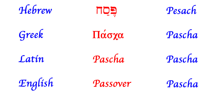 Passover and Pascha in the Biblical languages.