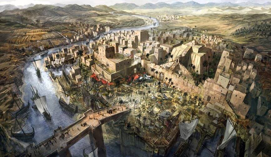An artist’s impression of the ancient Sumerian city of Uruk.