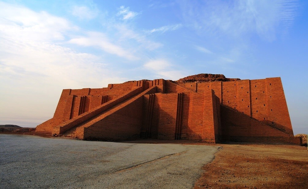 The Sumerian Ziggurat of Ur of one of the first great cities of ancient Mesopotamia.
