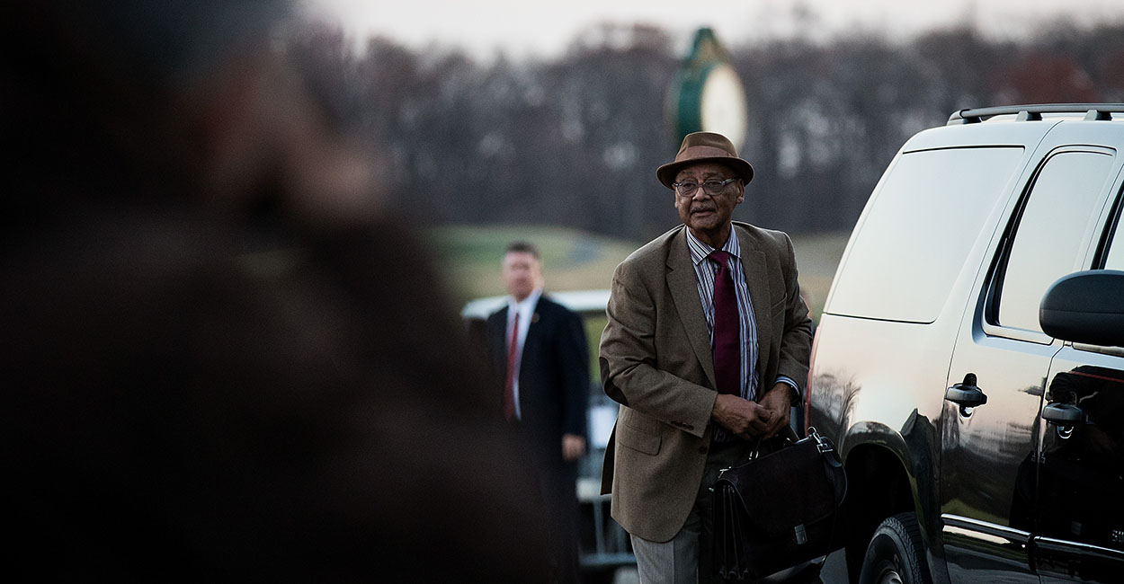 Robert Woodson Sr., president of the Washington-based Woodson Center, arrives Nov. 19, 2016, to meet with President-elect Donald Trump at Trump International Golf Club in Bedminster Township, New Jersey. (Photo: Drew Angerer/Getty Images)