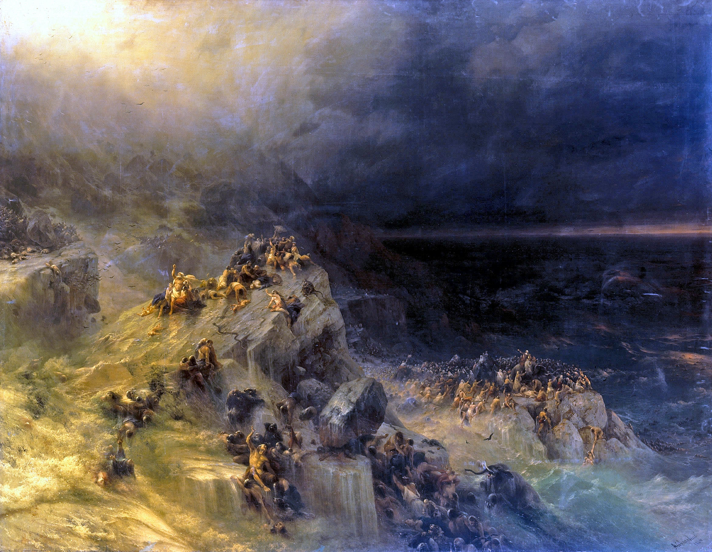 Aivazovsky painting "the deluge" (oil on canvas) is a striking work by the great painter of seascapes. Work on the painting began in 1864-m. As you know, many masterpieces of world art history written on the stories of the Bible, and the story of the flood is not just used by different artists. And Aivazovsky himself several times throughout his life he returned to this famous story. (State Russian Museum, Saint Petersburg)
