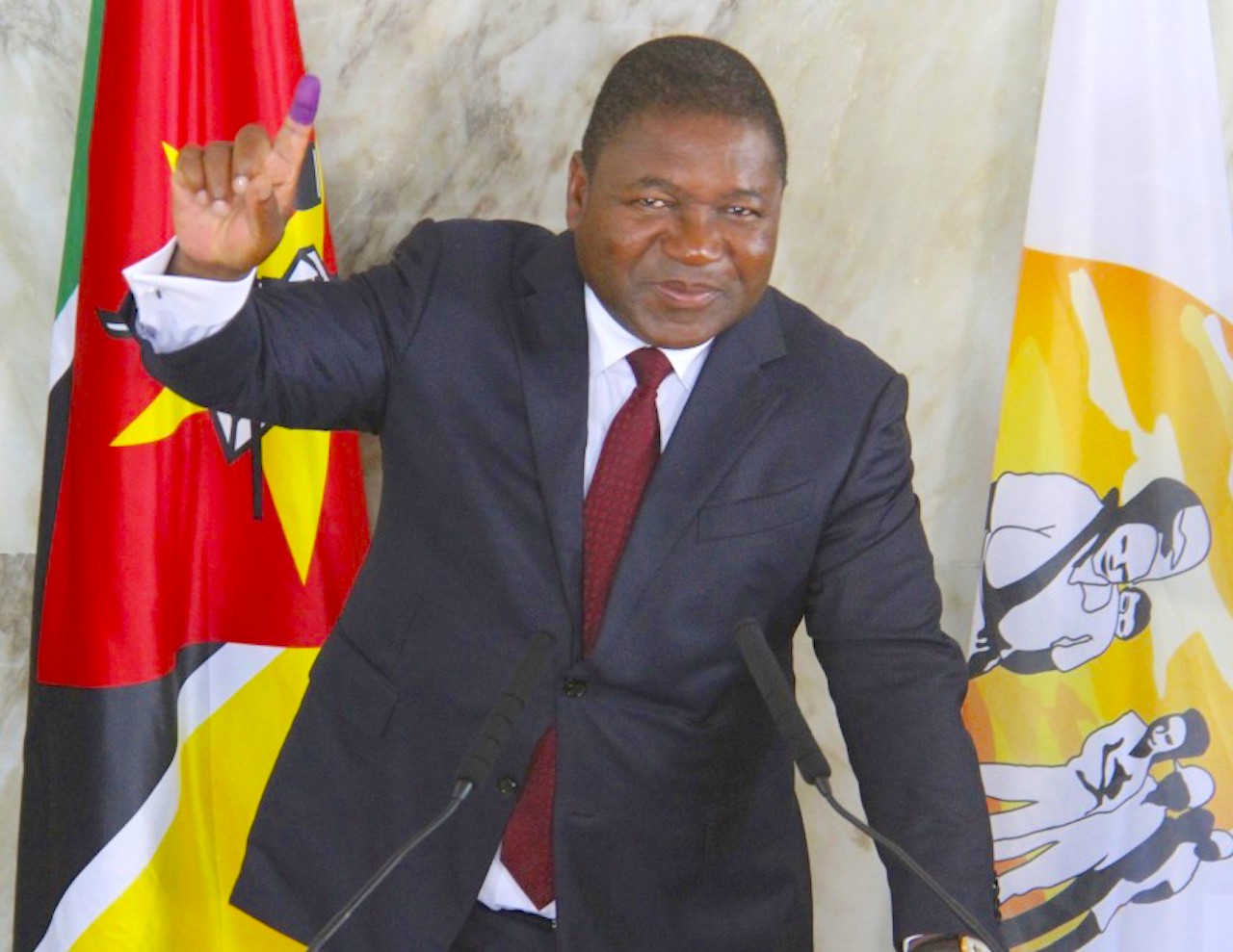 Mozambican President Felipe Nyusi in Maputo, Mozambique, during elections in October 2019. (Image by Ferhat Momade/Associated Press)
