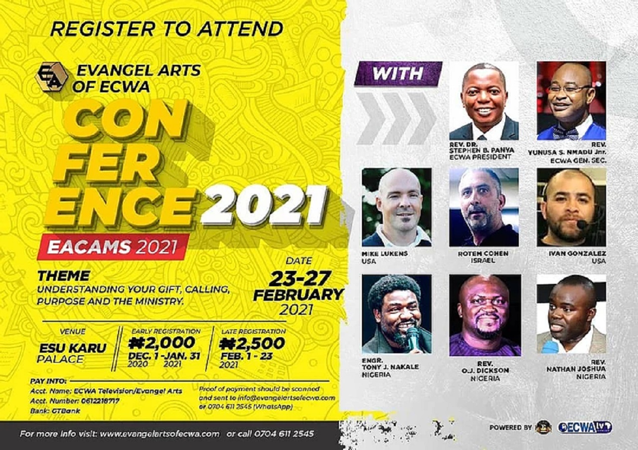 Evangel Arts of ECWA Conference 2021 (EACAMS 2021), February 23-27, 2021