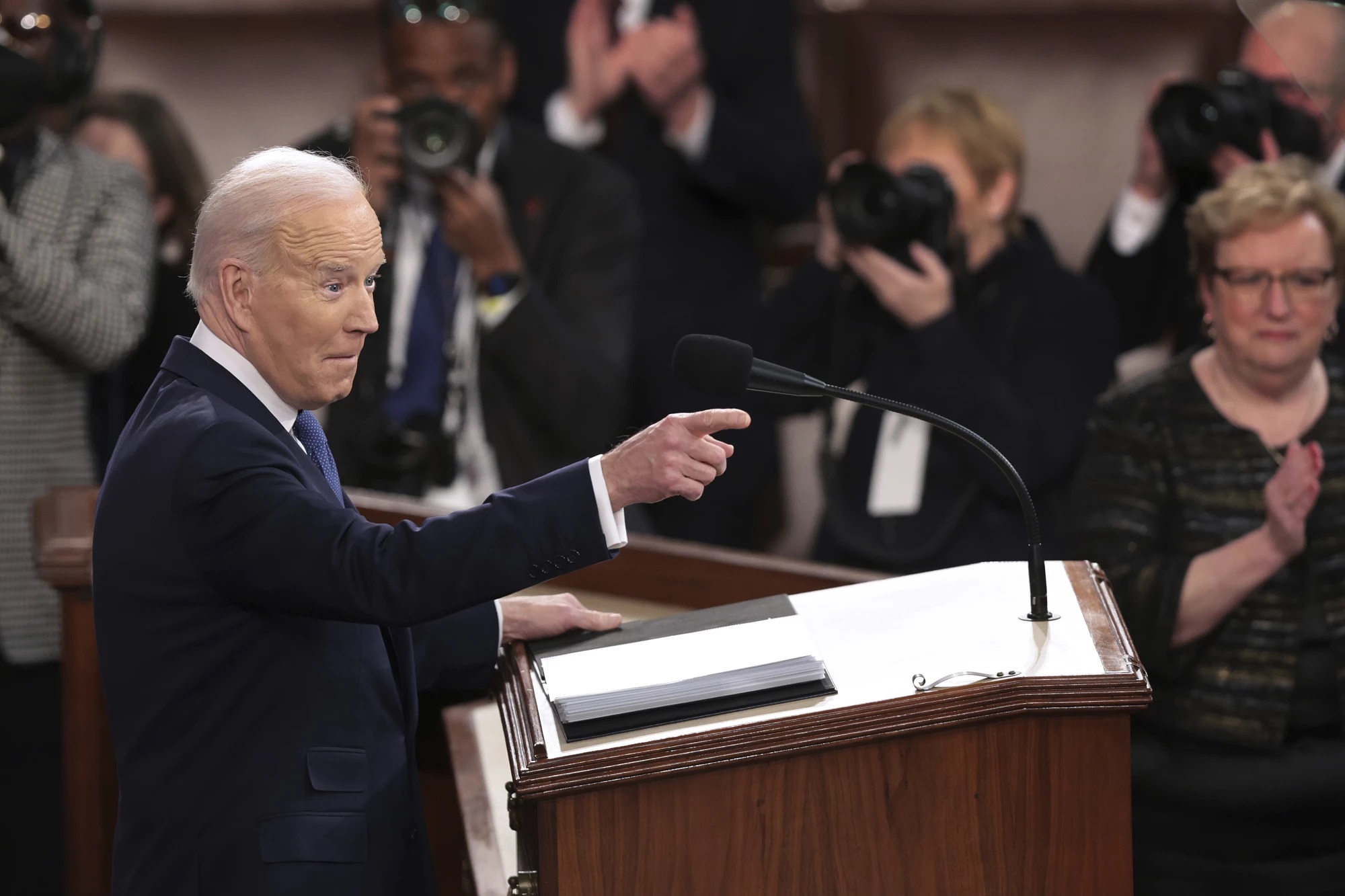 President Biden prepares to deliver his State of the Union address to a joint session of Congress. (Win McNamee - Associated Press)