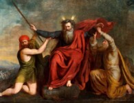 Moses with His Arms Supported by Aaron and Hur by Brigstocke, Thomas, 1809-1881