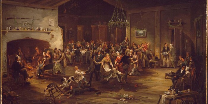 The Christmas Party by American artist Robert David Wilkie, c. 1850